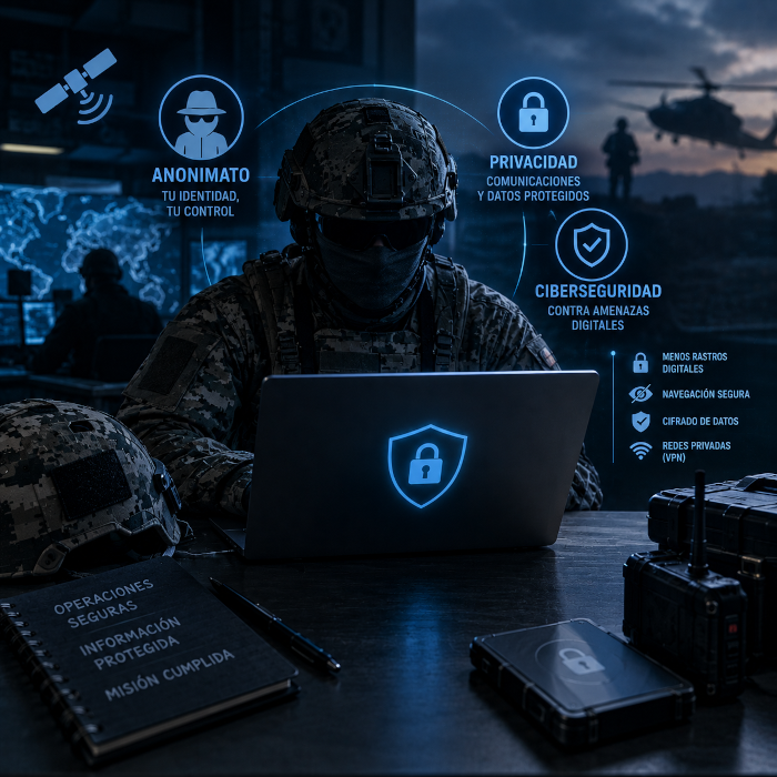 Militar usando tecnologías para el anonimato en internet